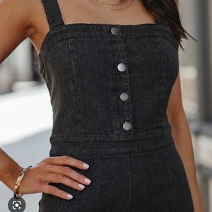 Vici dolls black jean jumpsuit